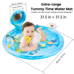 Flashbluer tummy time mat floating-sea-animals invite color recognition and motion exploration.