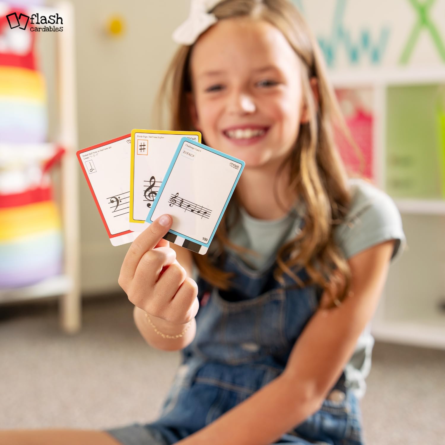 Audio-visual flashcards merge sound and visuals for rhythm practice.