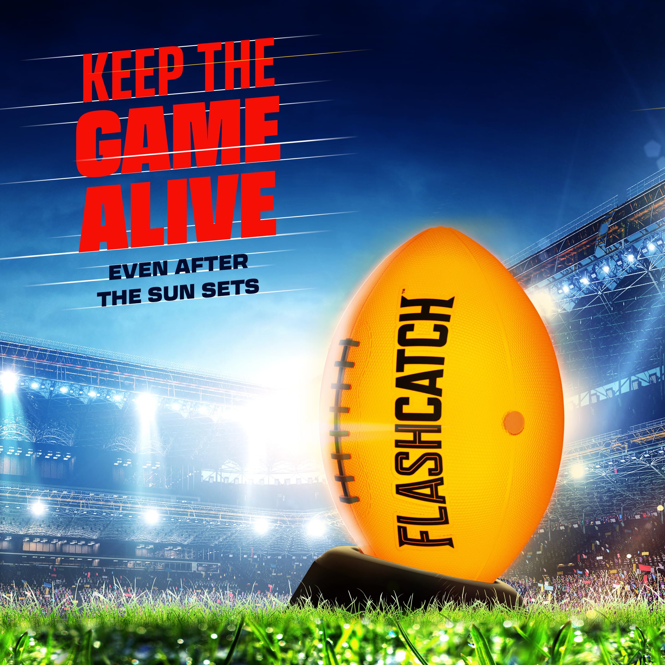 FlashCatch glow-in-the-dark football with up to 30 hours playtime