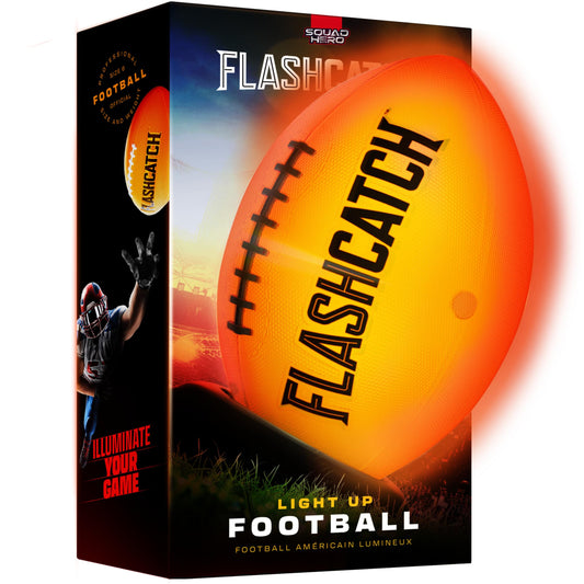 FlashCatch light-up football glowing brightly for night play