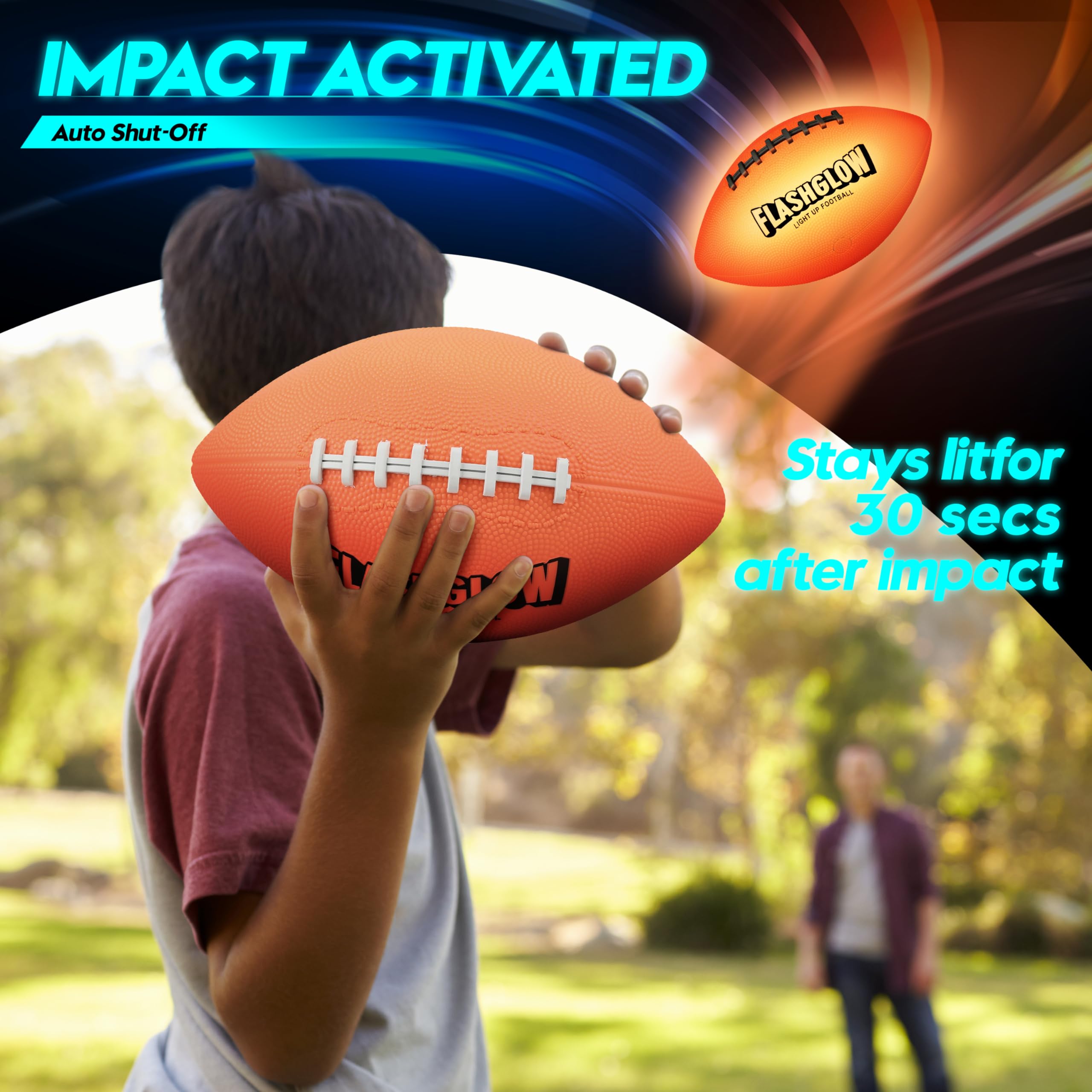 FLASHGLOW easy grip surface football emphasizing comfortable handling