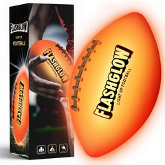 FLASHGLOW light up football ready for night play in the backyard, offering visibility and fun