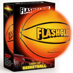 FLASHGLOW light-up LED basketball glows in darkness for clearer night games.