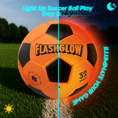 FLASHGLOW teen player practicing a shot with the glowing ball.