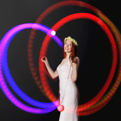 FlashingBlinkyLights LED Poi Ball features black string and grip-friendly design for easy control