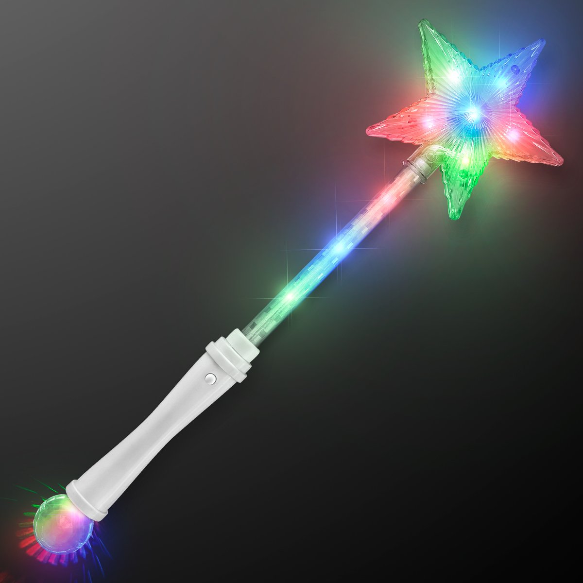 FlashingBlinkyLights light-up white star wand top for fantasy play.