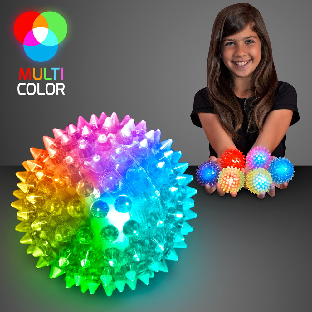 FlashingBlinkyLights blue soft spike LED bounce ball enhances playtime and visibility