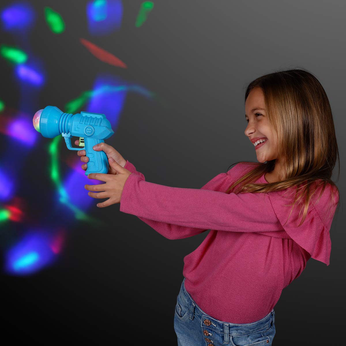 FlashingBlinkyLights Space Gun includes batteries for immediate play at gatherings.