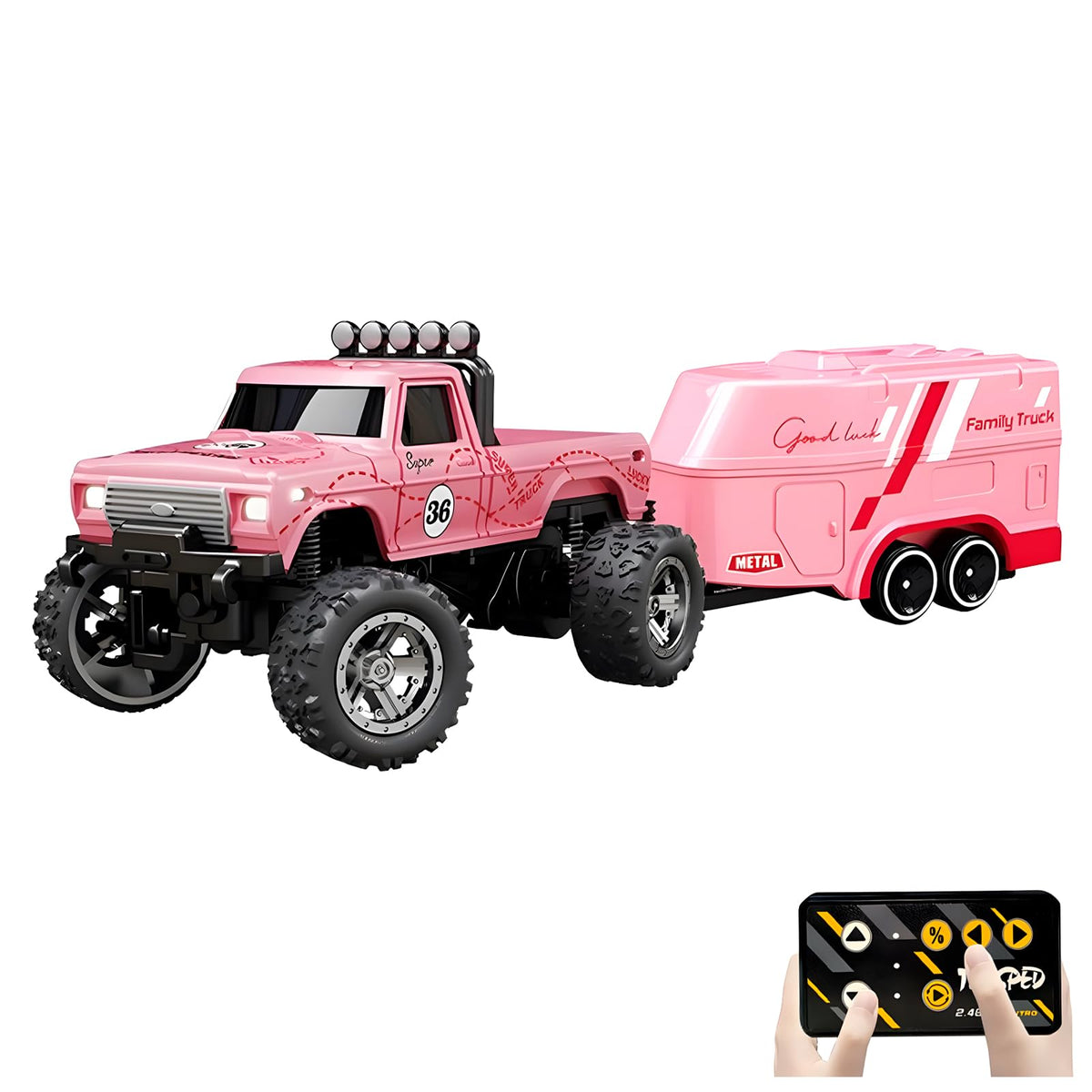 Flashstar mini RC truck compact design ideal for quick indoor play sessions.