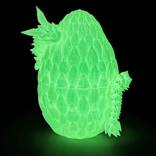 Flavery 3D dragon egg glow-in-the-dark enhances desk decor at night.