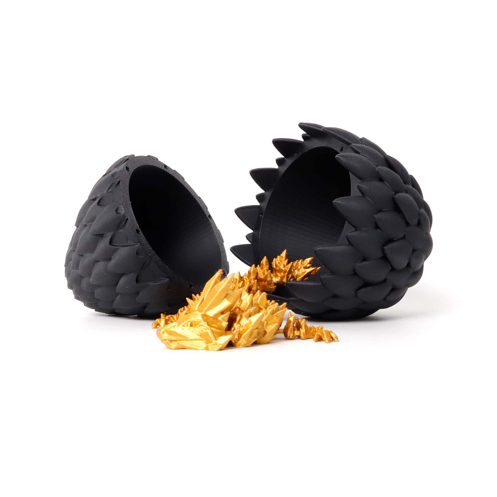 Flavery articulated dragon inside egg with flexible joints for posing.