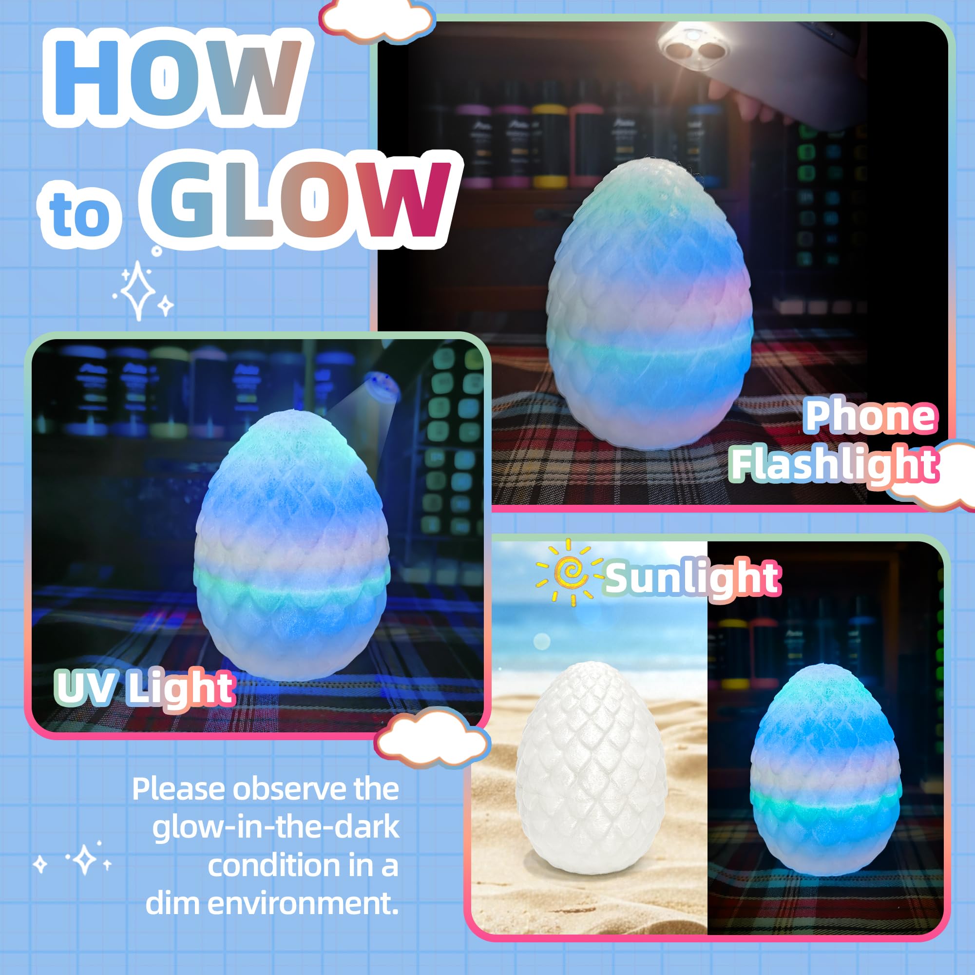 Flavery crystal dragon inside egg, poseable for dynamic display.