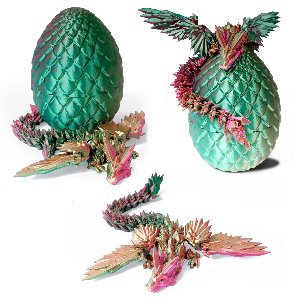 Flavery dragon egg green reveals crystal dragon, an eye-catching desk decor piece.