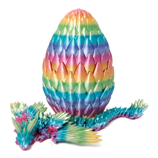 Flavery dragon egg with poseable wings enables dynamic display.