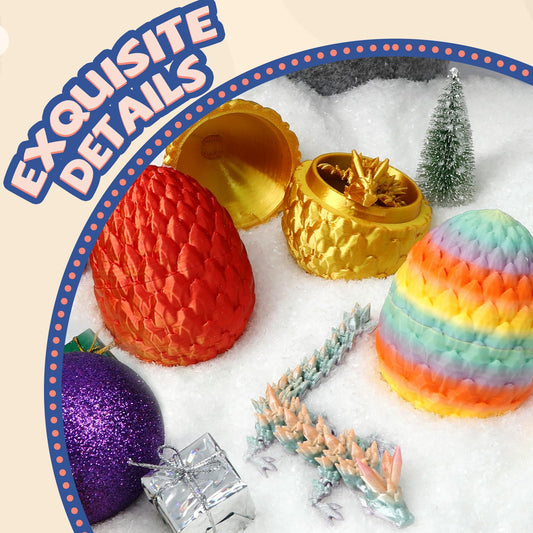 Flavery dragon inside crystal figure visible for tactile play.