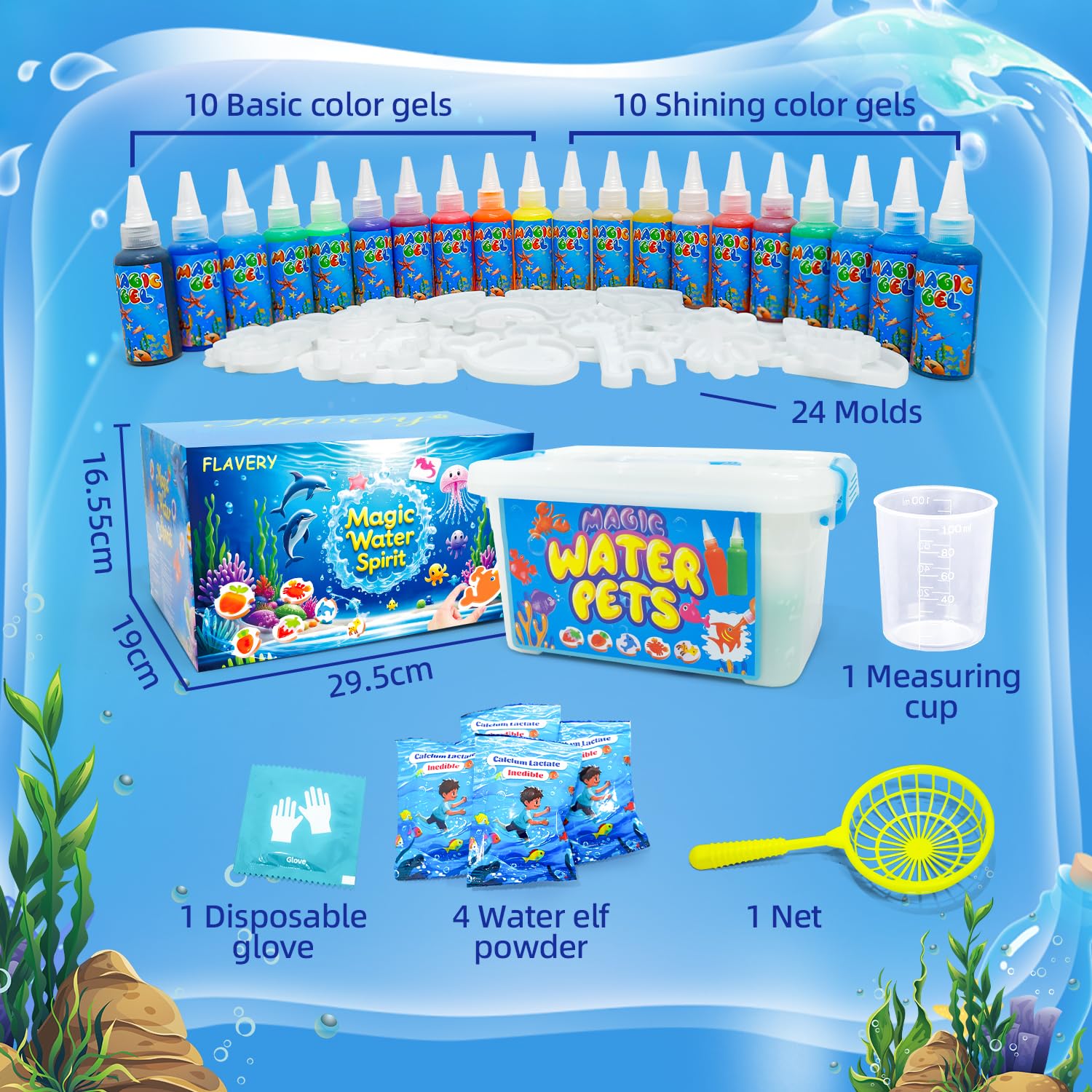 Flavery fairy elves and sea creatures help kids craft magical worlds.