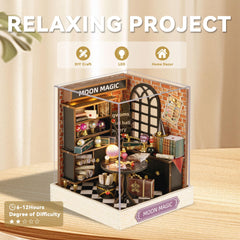 Flever Moon Magic dollhouse packaging showing contents and scale