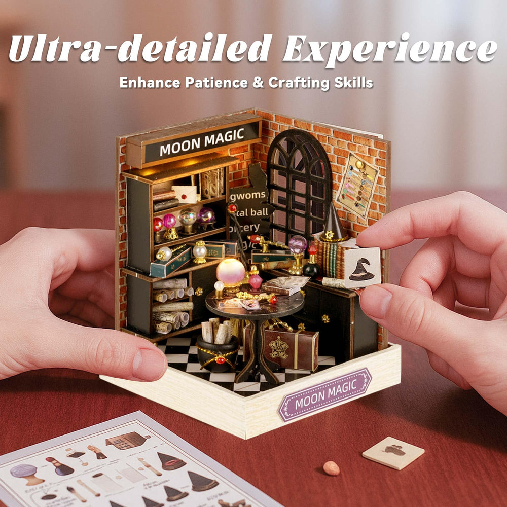 Flever Moon Magic dollhouse plexiglass dust cover protects the scene
