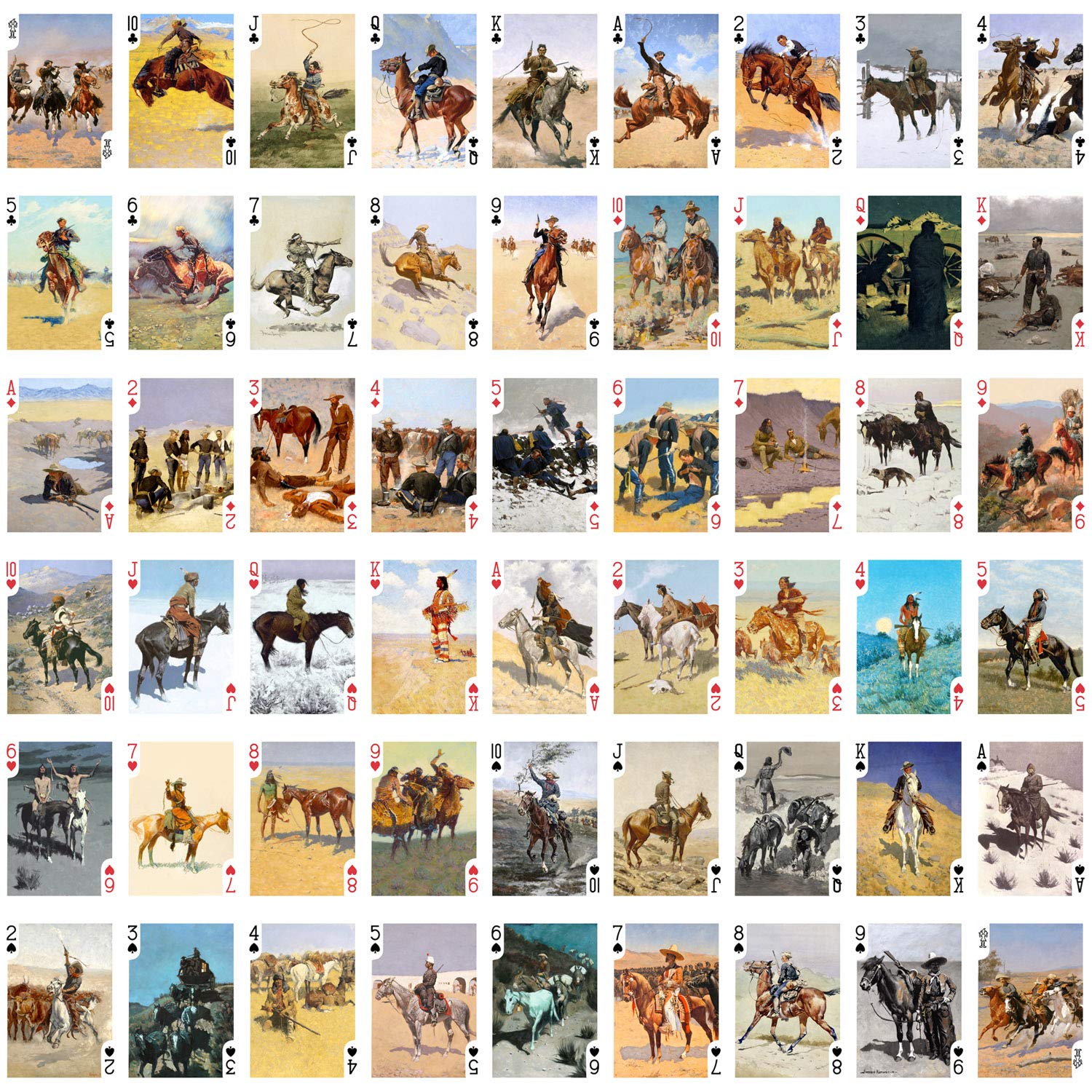 FLONZGIFT Wild West deck with 54 cards spread reveals unique inner illustrations for collectors.
