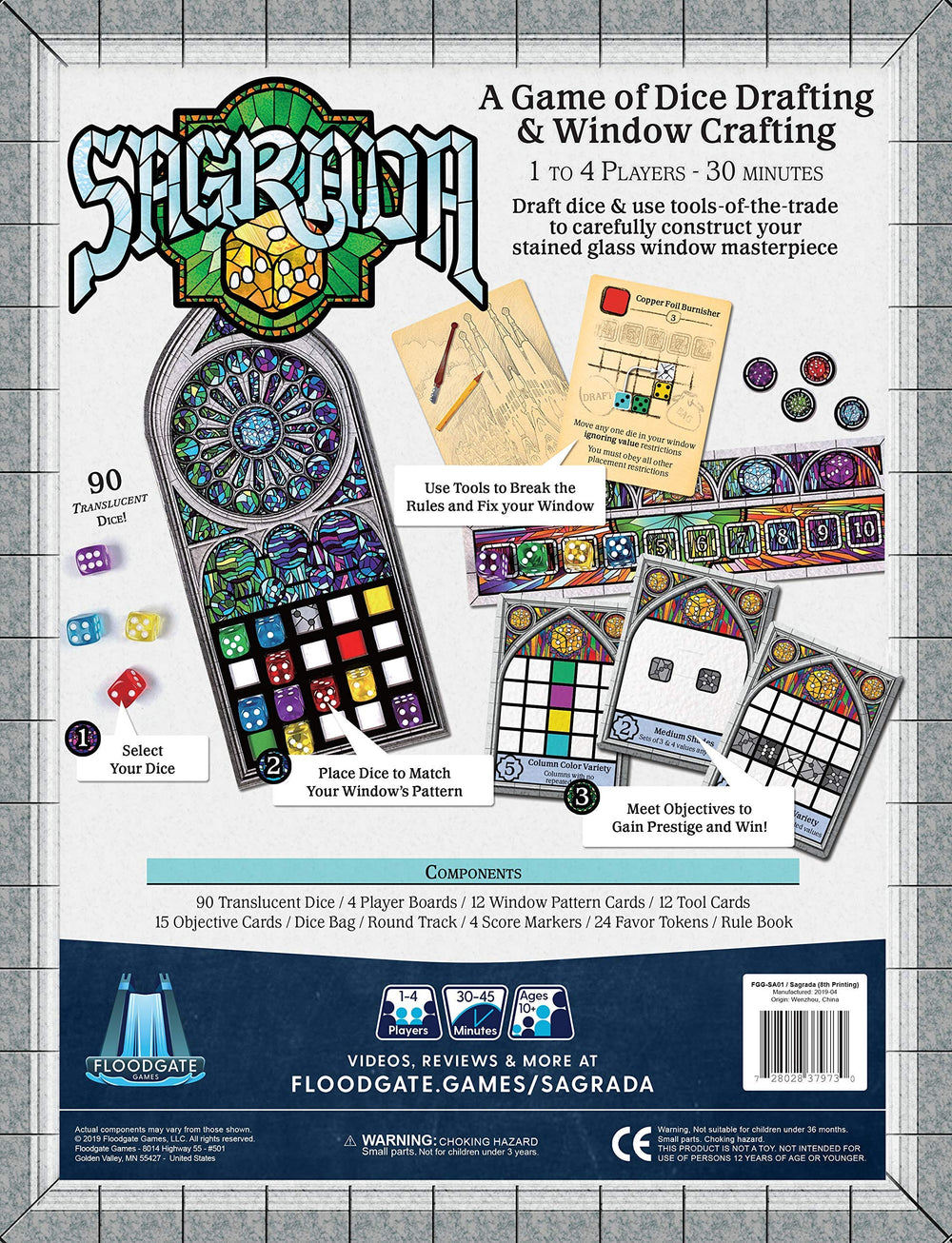 Glass-favor-tokens add a tactile finish to Sagrada gameplay sessions