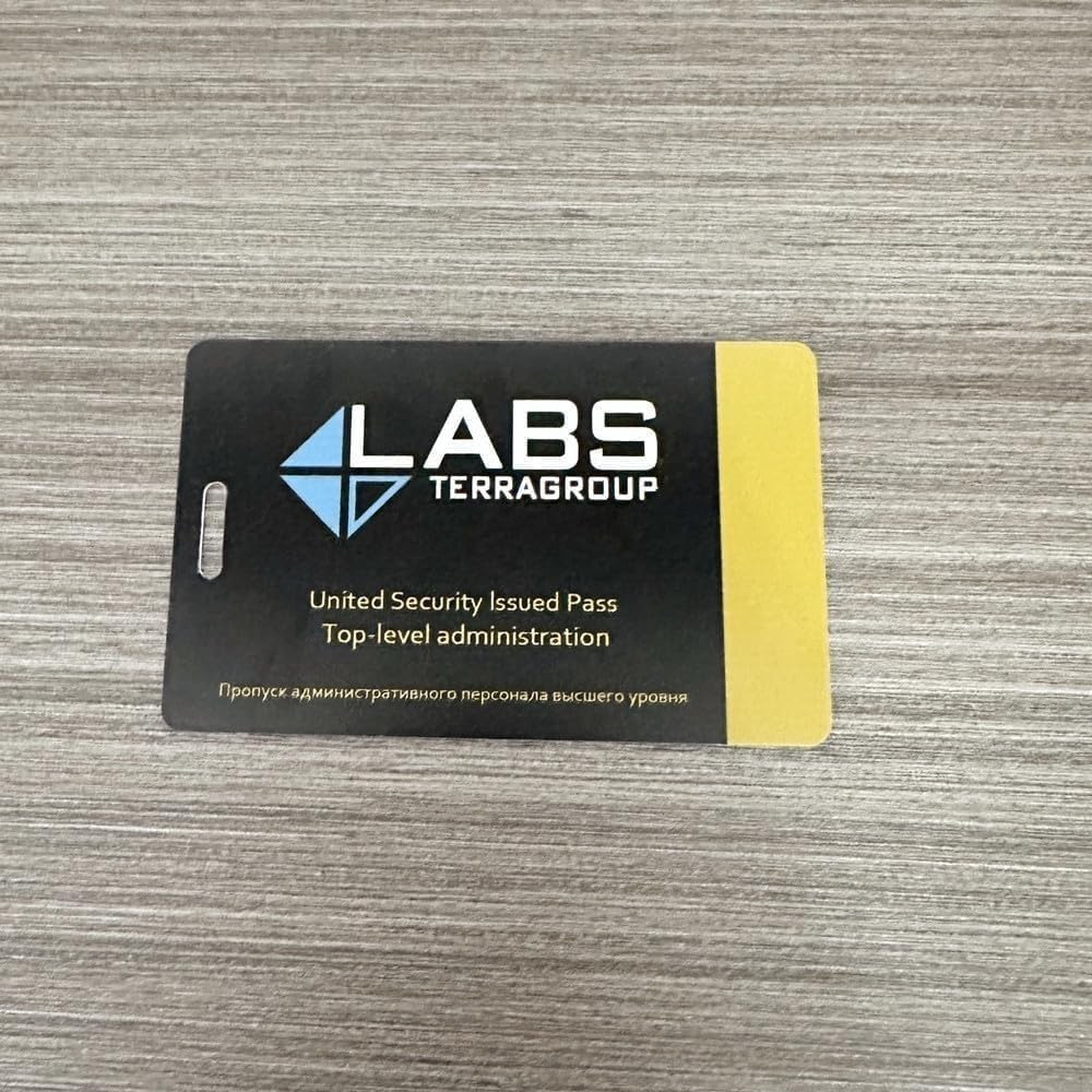 Floorsouth EFT red card TerraGroup Labs key card close-up of realistic print
