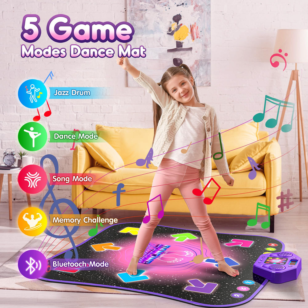 Flooyes dance mat highlights light-up arrows guiding steps and feedback