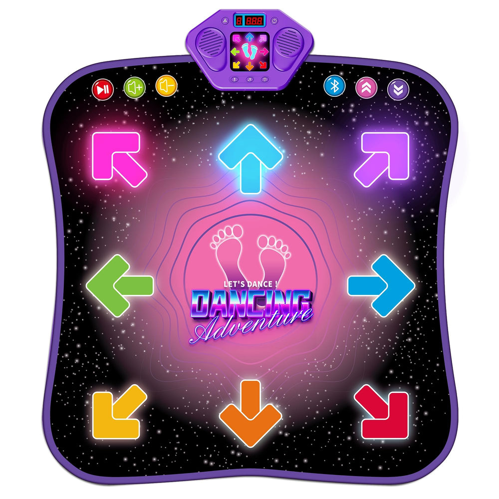 Flooyes Dance Mat with light-up eight-button layout for interactive play