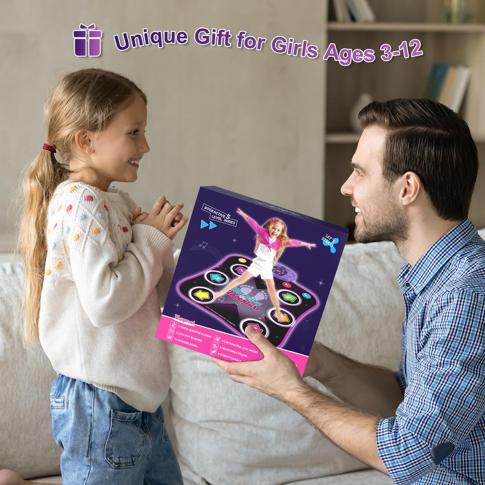 Gift-ready Flooyes dance mat ideal for birthdays