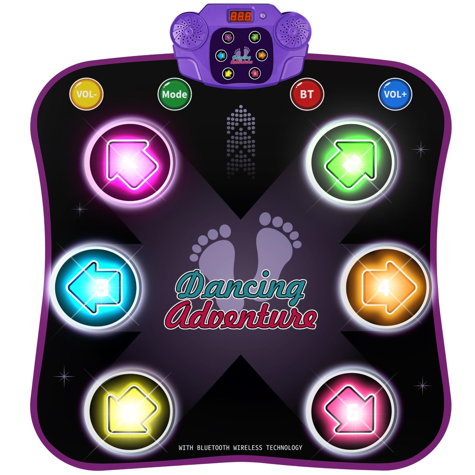Flooyes light-up 6-button dance pad for active play and coordination