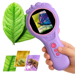 Flooyes microscope with 2-inch screen for clear live viewing of tiny specimens.