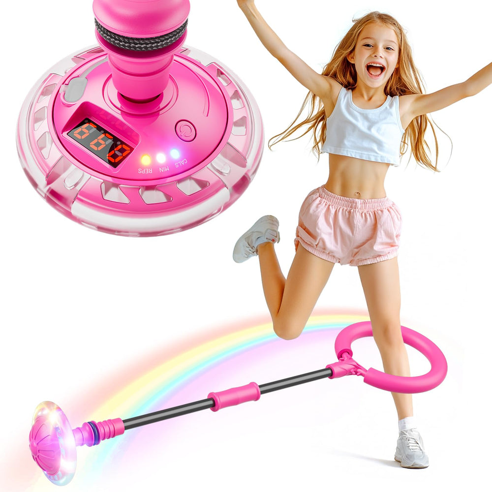 Flooyes Skip Ball with LED display shows timer and calories for kids