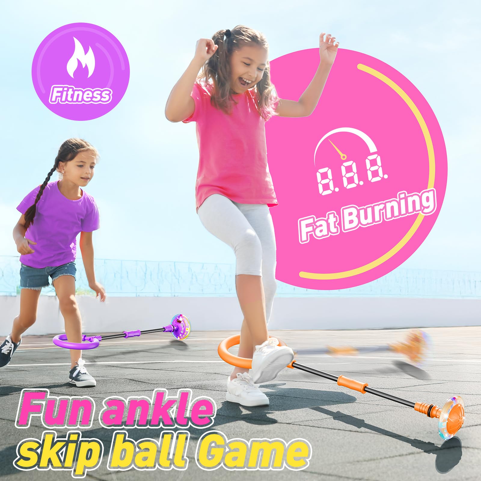 Flooyes Skip Ball foldable design for easy storage and travel.