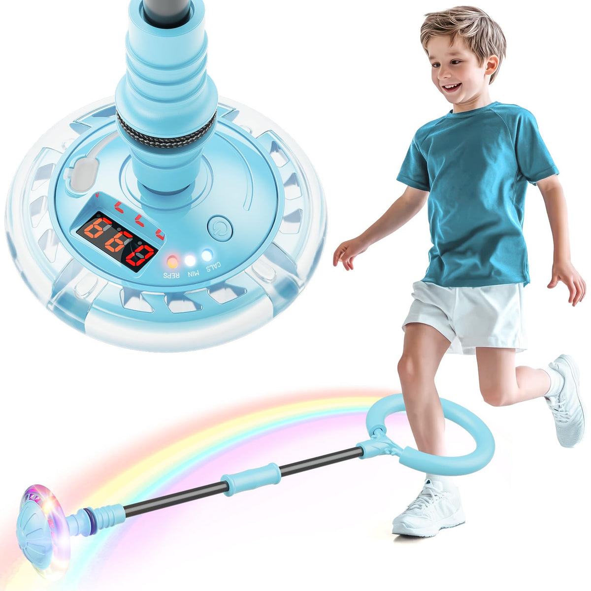 Flooyes Skip Ball with LED display glowing during play