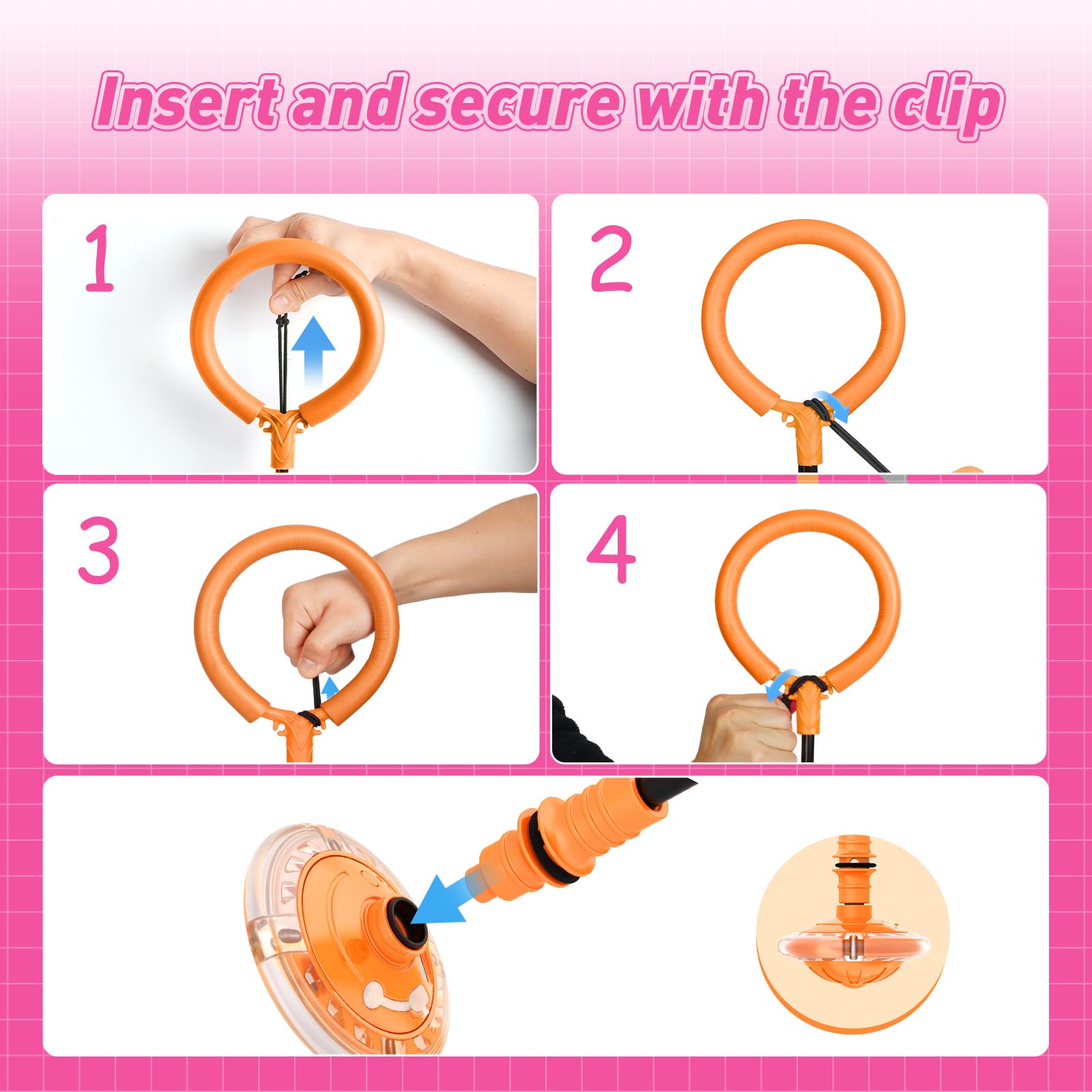 Flooyes Skip Ball strengthened PVC rope for durable jumping actions.