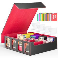Flooyes card box with viewing windows for quick previews of cards