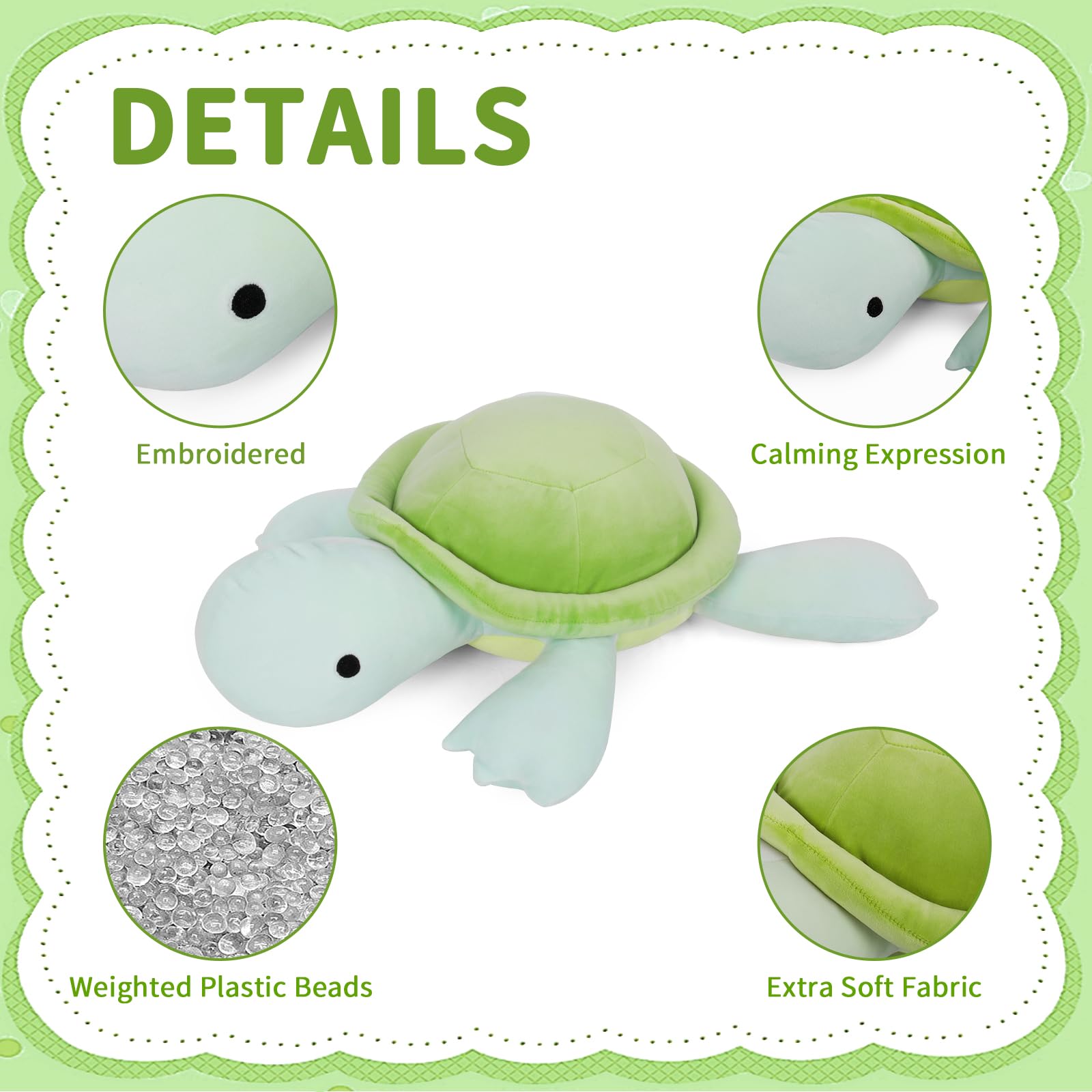 Florviv weighted turtle hugging pose highlights cuddle-ready design for comfy seating.