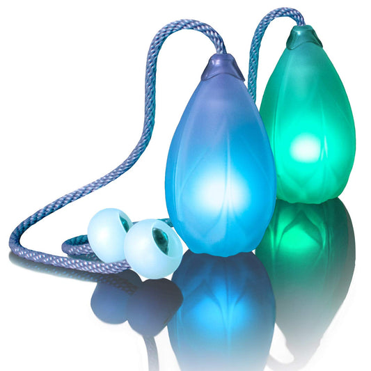 Flowtoys Podpoi V2 capsule light unit glows bright during night flow performances