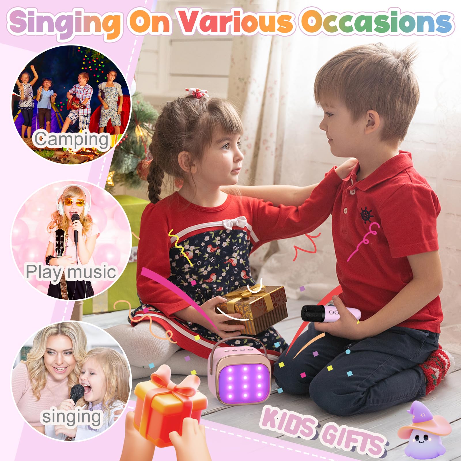 FLUESTON compact karaoke device ideal for travel, parties, and classrooms.
