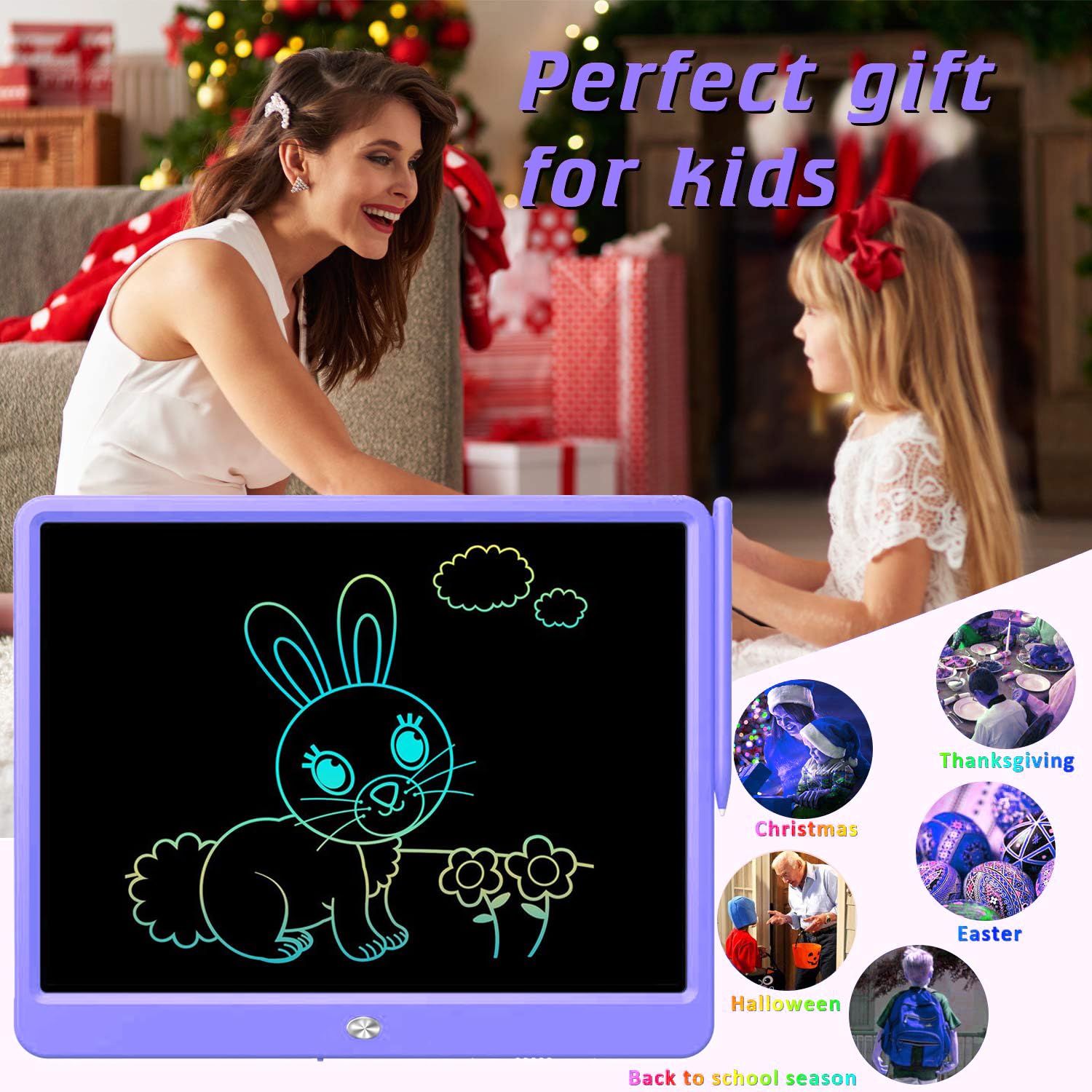 FLUESTON purple doodle board designed for travel and learning