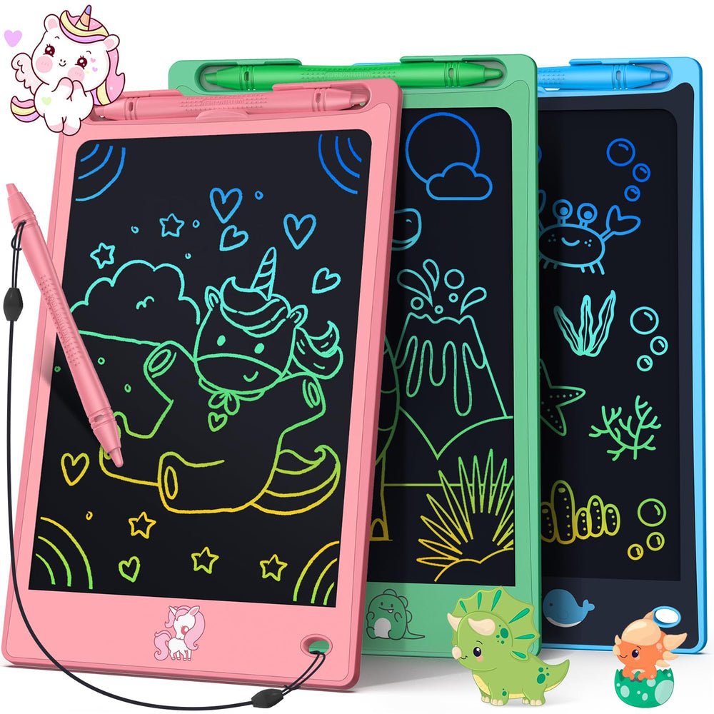 FLUESTON LCD Writing Tablet 3-pack front view for kids' drawing