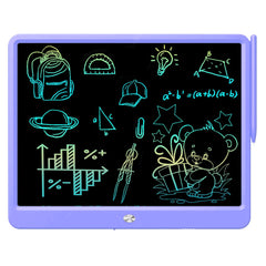 FLUESTON LCD writing tablet front view with colorful doodles for kids