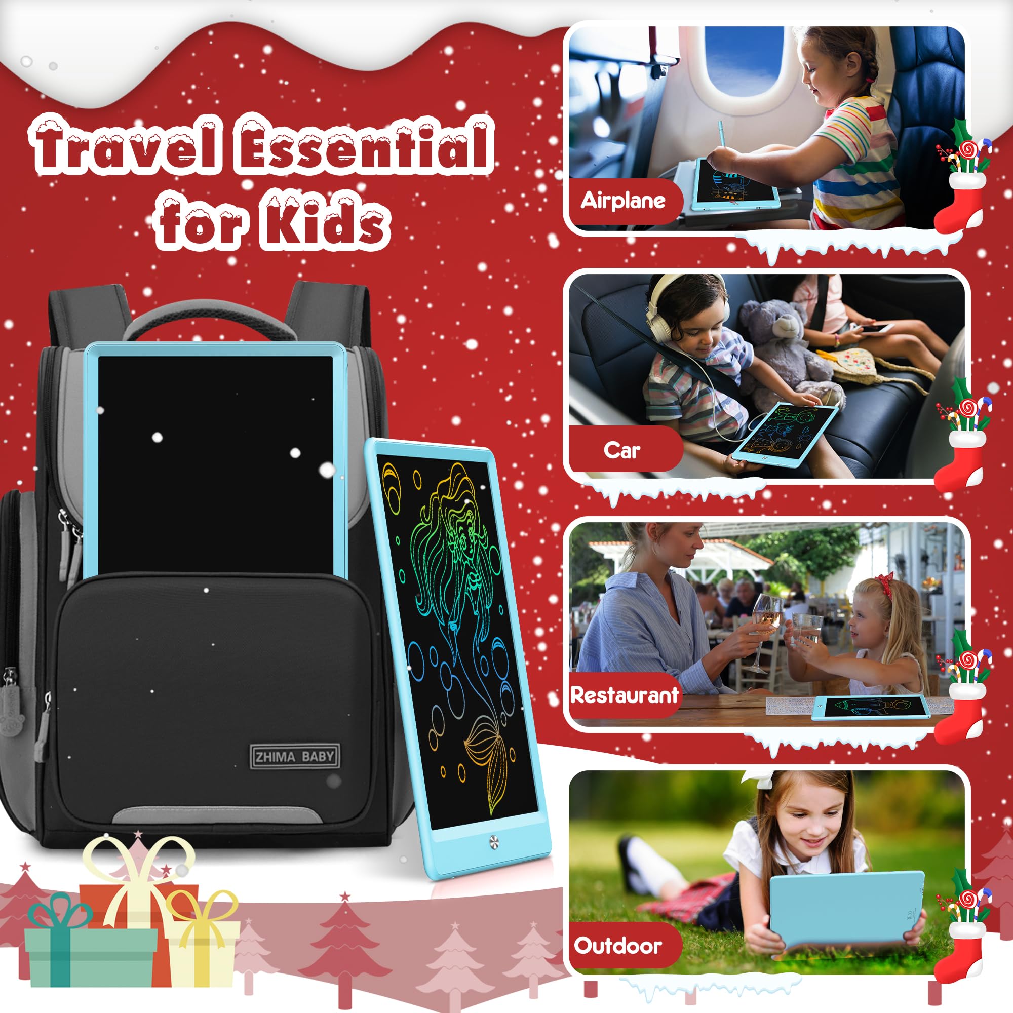FLUESTON tablet is portable and lightweight for travel and on-the-go learning