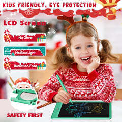 FLUESTON LCD Writing Tablet side view; slim, portable design fits backpacks.