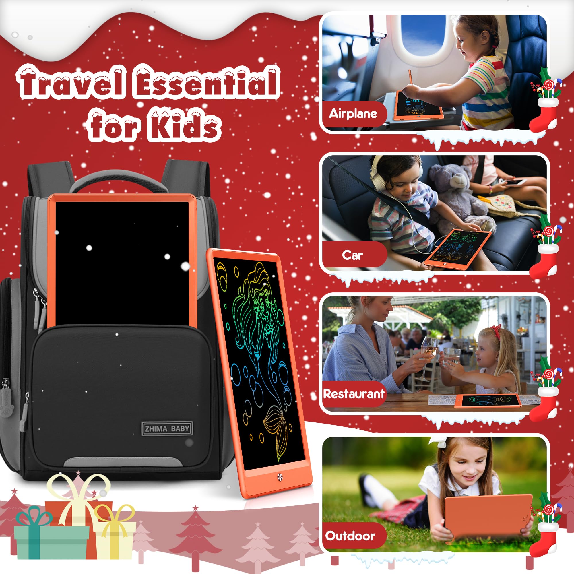FLUESTON tablet used in car for quiet, creative travel activities