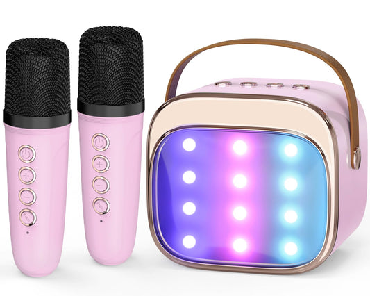 FLUESTON mini karaoke machine compact design for on-the-go sing-alongs.