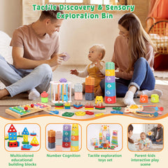 FlufiFiea number and letter stacking cups promoting early numeracy and literacy.