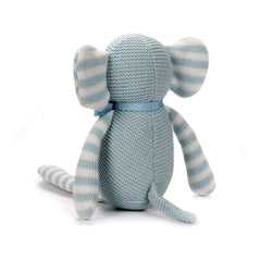 FluffyFun elephant plush packaged in recyclable box for gifting.