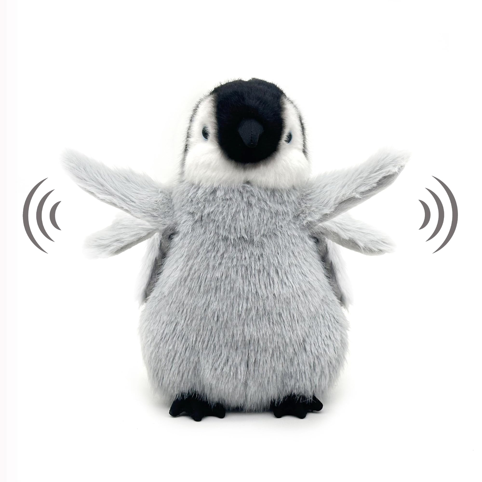 FLUFFYFUN flapping-wing penguin plush with motion feature for interactive play