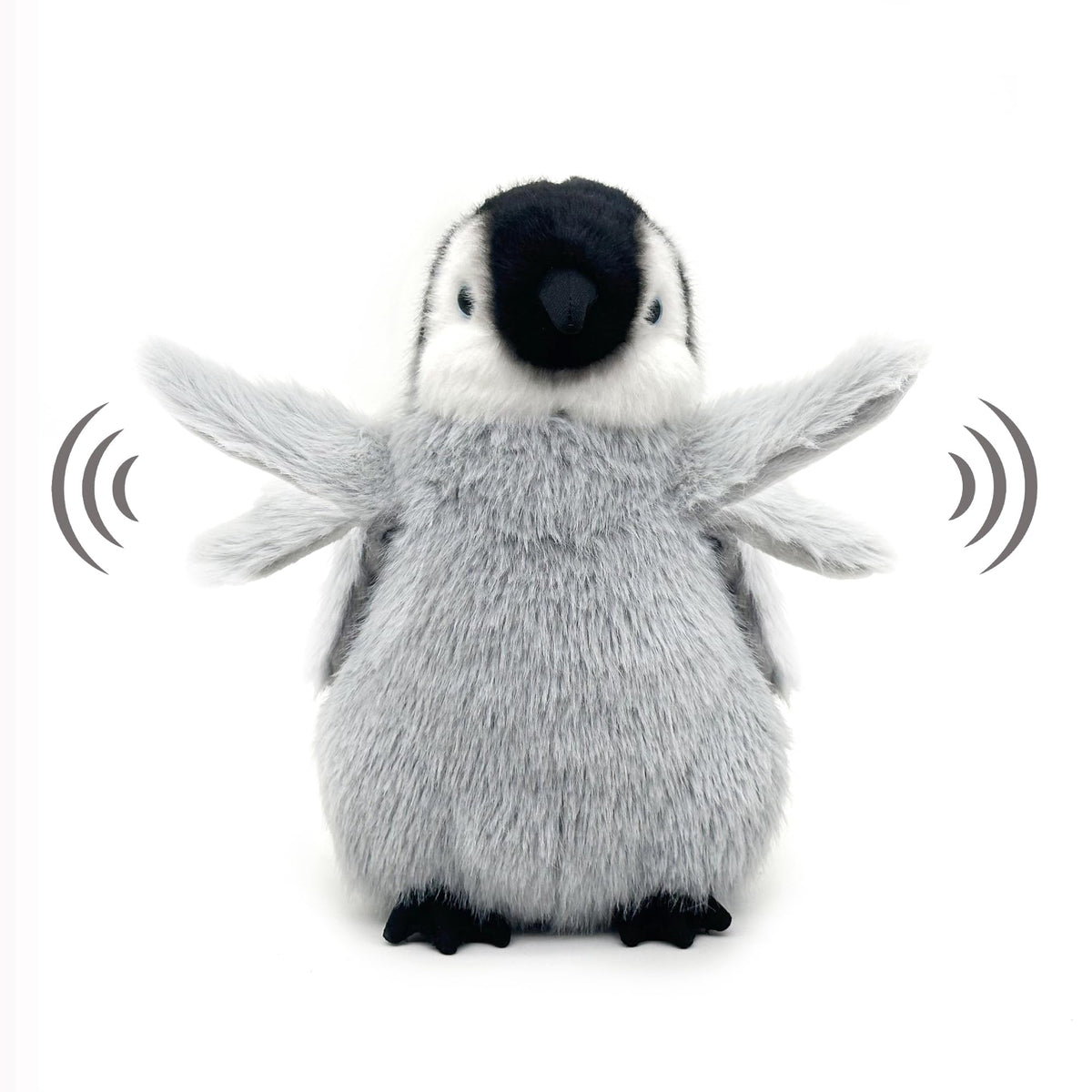 FLUFFYFUN flapping-wing penguin plush with motion feature for interactive play