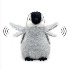 FLUFFYFUN flapping-wing penguin plush with motion feature for interactive play